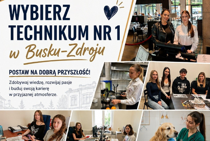 Ulotka promocyjna Technikum Nr 1 w Busku-Zdroju